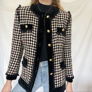 Vintage ESCADA wool houndstooth blazer